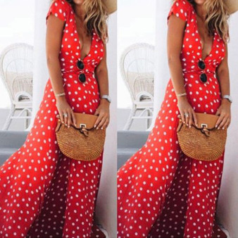 Boho Polka Dot Long Dress