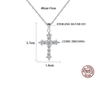 S925 Silver Chain Cross Pendant Necklace