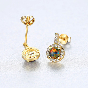 925 Sterling Silver Jewelry Opal Earrings