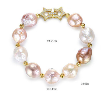 925 Silver & Gold Baroque Pearl Bracelet