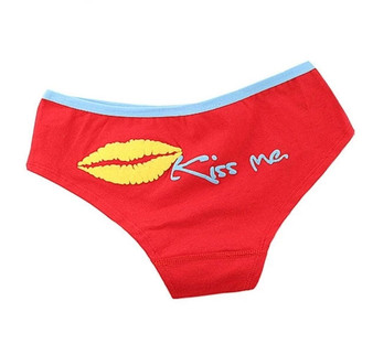 's cotton briefs print "Kiss Me" Comfortable Home Panties