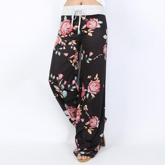 's Pants Loose Floral Print Drawstring Sweatpants