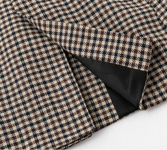 Fashion Double Breasted Plaid Blazer