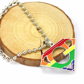 Super Gay Rainbow Pride Pendant