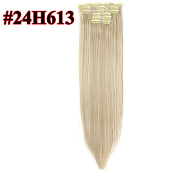 22 Inch Long Straight Synthetic High Temperature Fiber Clip-in Hair Extensions ®