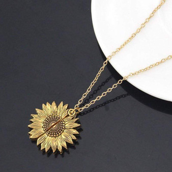 Customized Sunflower Locket Pendant Necklace