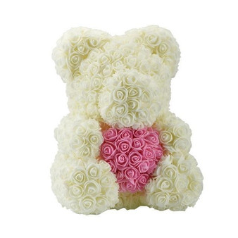 40cm Rose Teddy Bear Heart Design