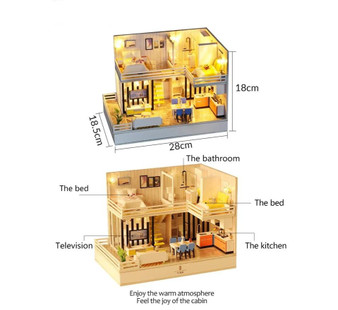 Bluetooth Wooden Doll House Set