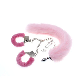 Sofyee Handcuffs + Fox Tail Plug Sex Toys