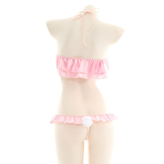 Sofyee Sexy Underwear Three-Point Pink Hollow Maid Underwear