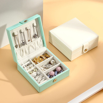 Leather Solid Color Jewelry Storage Box