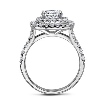 Double Halo Round Cut Created White Diamond Bridal Ring Set