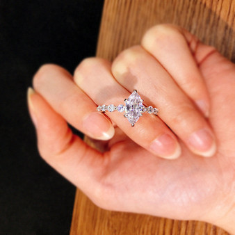 Marquise Cut Created Diamond Bridal Ring Sets