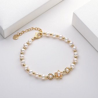 Star Natural Cultured Freshwater Pearl Bracelet