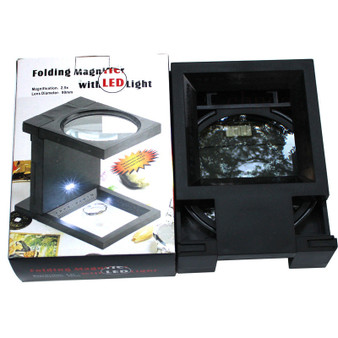 Folding 90mm Led Magnifying Glass Lamp Lighting Check Magnifying Glasses
