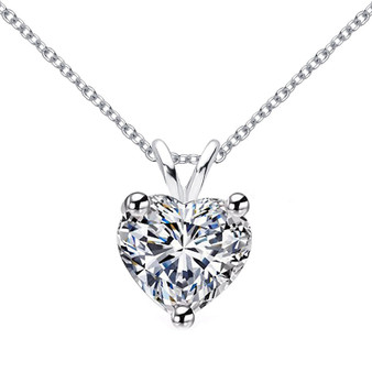 Love Heart Shaped Moissanite Diamond Pendant Necklace