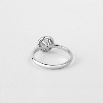 Halo Round Cut Created White Diamond Ring