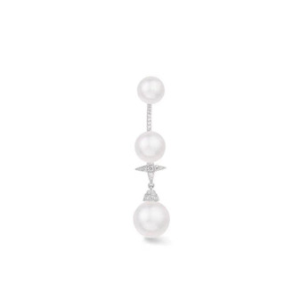 Single Star 3 Natural Freshwater Pearl Sterling Silver Dangle Drop Earrings