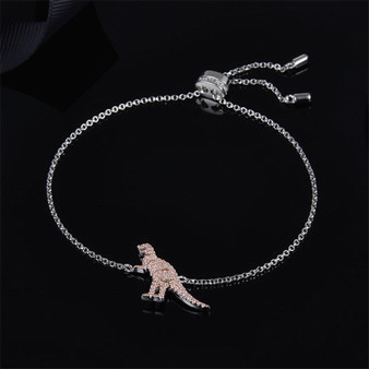 Cute Dinosaur Bracelet Personality Created Diamond Sterling Silver Bracelet