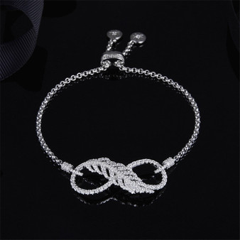 Charm Feather Bracelet Fashion Created Diamond Sterling Silver Bracelet