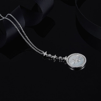 Sparkle Star 925 Sterling Silver Pendant Necklace