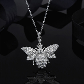 Bumblebee Animal Element Pendant 925 Sterling Silver Necklace
