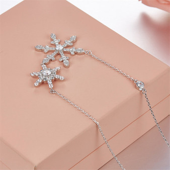 Fashion Snowflake Elegant Temperament Pendant Sterling Silver Necklace