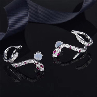 Snake Created Diamond Stud Earrings