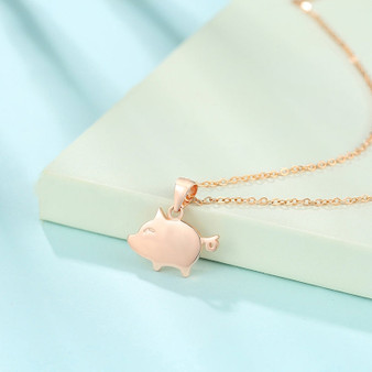 Animal Pendant Rose Gold Plated Sterling Silver Necklace