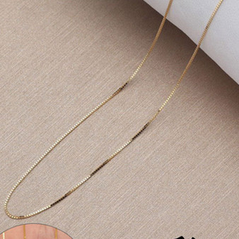 18K Gold Box Chain Necklace