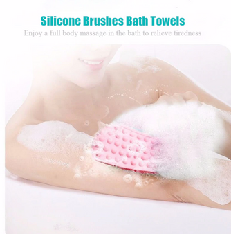 Silicone Brushes Bath Towels Rubbing Back Peeling & ASH Body Brush Massage Shower Silicone bath towel Scrubber Skin Cleaning