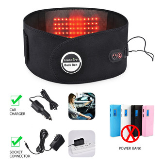 Waist Heat Therapy Massage Red Light Heating Massage Belt Relieve Pain Disc Herniation Support Spine Lumbar Back Massager