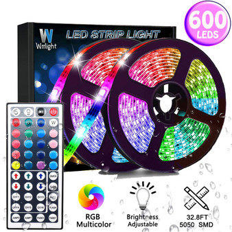 10-Meter Waterproof Flexible Color Changing RGB SMD3528 600 LEDs Strip Light +Ne