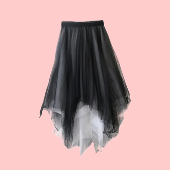 Dark wind irregular lace mesh tutu skirt skirt