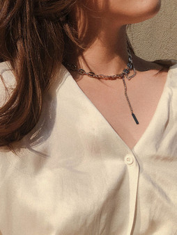 Concave shape necklace clavicle chain