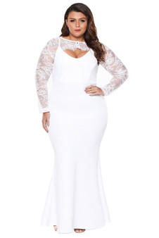 Plus Size Lace Bolero Mermaid Gown