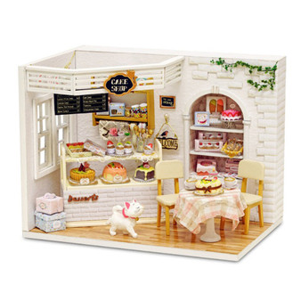 Dollhouse Miniature DIY House Kit Handmade Assembly Model Creative Room With Furniture (Cake Diary)