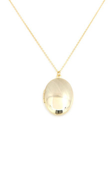 Oval Shape Locket Metal Necklace