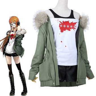 Persona 5 Futaba Sakura Cosplay Jacket + Shirt + Shorts