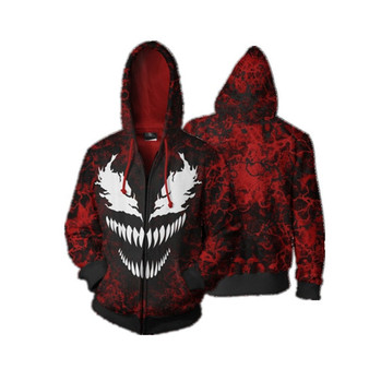 Venom Spiderman Cosplay Full Zip Hoodies