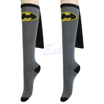 Unisex Super Hero Knee High With Cape Cosplay Socks