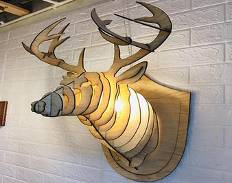 Wooden Lamps - Deer Head