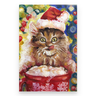 Yum yum! Kitten drinking hot cocoa - Poster