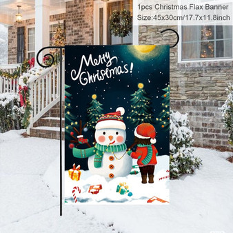 Merry Christmas Printing Flax Garden Flag