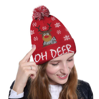 LED Christmas Light Up Knitted Beanie