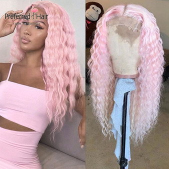 dark pink 13x6 Ombre Lace Front Wig Brazilian Remy Preplucked