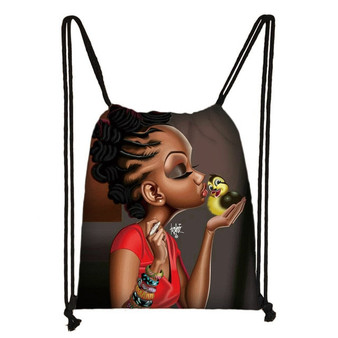 Afro girls  drawstring backpack