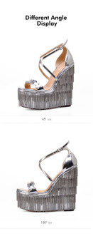 Platform Sandals with Chain Rivets Sandalias