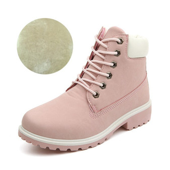 Winter boots women lace-up winter ankle boots