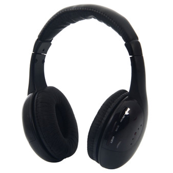 5 in 1 Wireless Headphones for MP3 PC TV (Black)